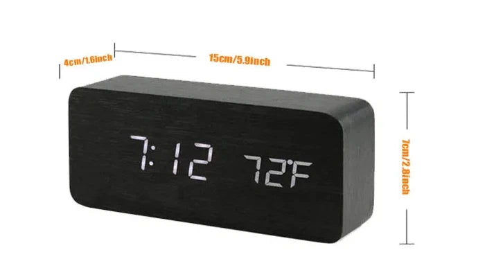 Modern Wooden LED Alarm Clock
